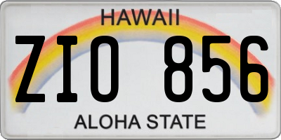 HI license plate ZIO856