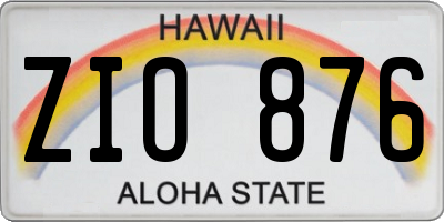 HI license plate ZIO876