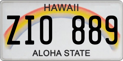 HI license plate ZIO889
