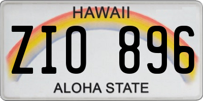 HI license plate ZIO896
