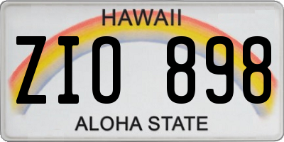 HI license plate ZIO898