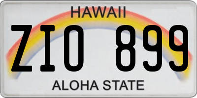 HI license plate ZIO899