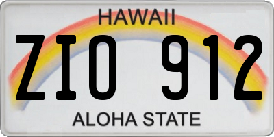 HI license plate ZIO912