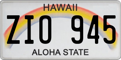 HI license plate ZIO945