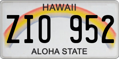 HI license plate ZIO952