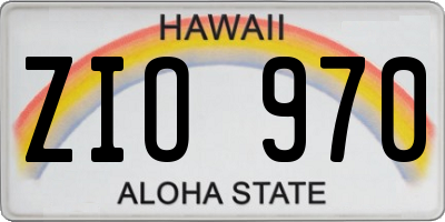 HI license plate ZIO970