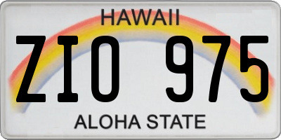 HI license plate ZIO975