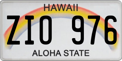 HI license plate ZIO976