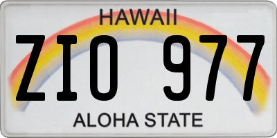 HI license plate ZIO977