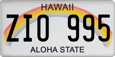 HI license plate ZIO995