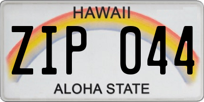 HI license plate ZIP044