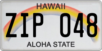 HI license plate ZIP048