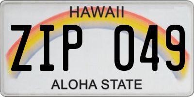 HI license plate ZIP049