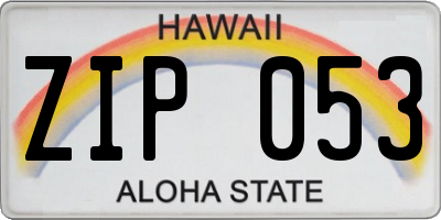 HI license plate ZIP053