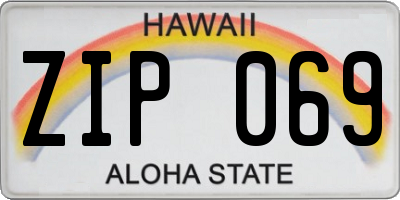 HI license plate ZIP069