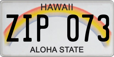 HI license plate ZIP073