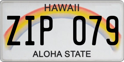 HI license plate ZIP079
