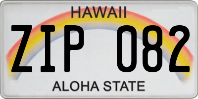 HI license plate ZIP082
