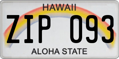 HI license plate ZIP093