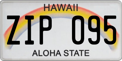 HI license plate ZIP095
