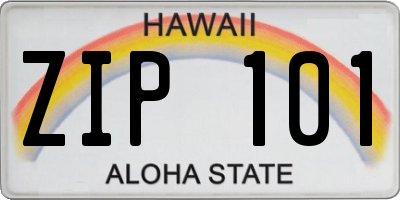 HI license plate ZIP101