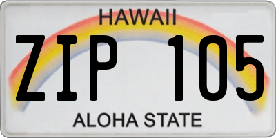 HI license plate ZIP105