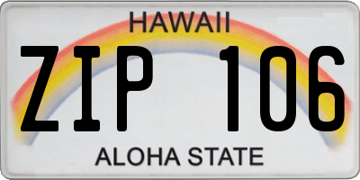 HI license plate ZIP106