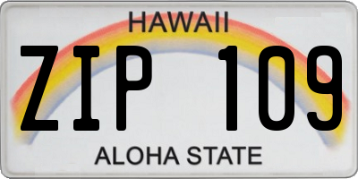 HI license plate ZIP109
