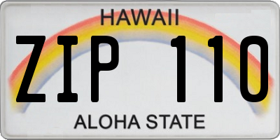 HI license plate ZIP110
