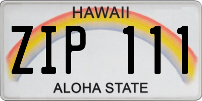 HI license plate ZIP111