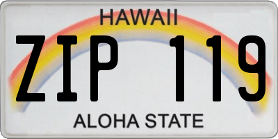 HI license plate ZIP119