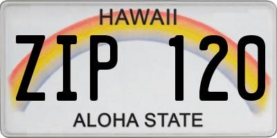 HI license plate ZIP120