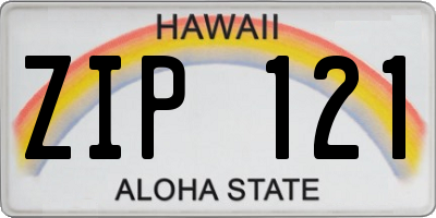HI license plate ZIP121