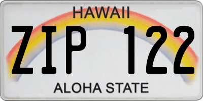 HI license plate ZIP122