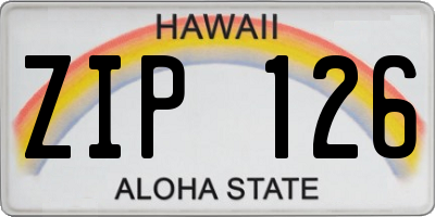 HI license plate ZIP126