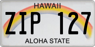 HI license plate ZIP127