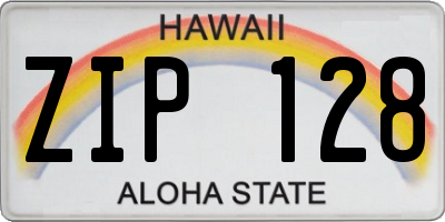 HI license plate ZIP128