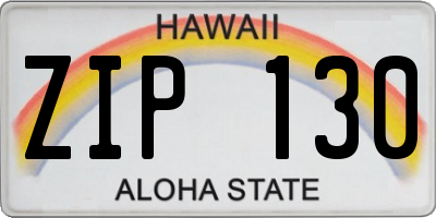 HI license plate ZIP130