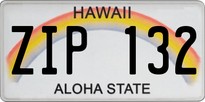 HI license plate ZIP132