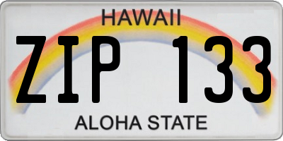 HI license plate ZIP133