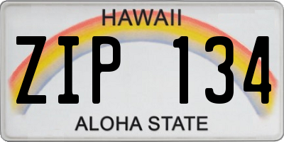 HI license plate ZIP134