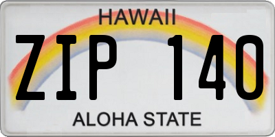 HI license plate ZIP140
