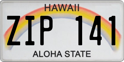 HI license plate ZIP141