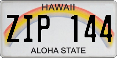 HI license plate ZIP144