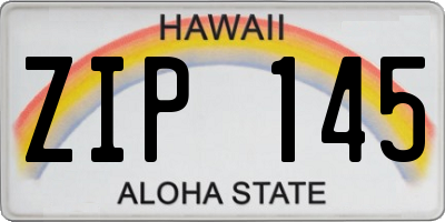 HI license plate ZIP145