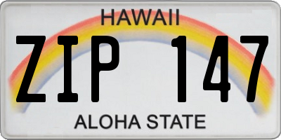 HI license plate ZIP147