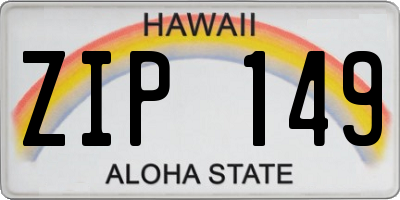 HI license plate ZIP149