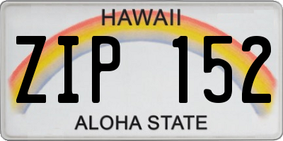 HI license plate ZIP152