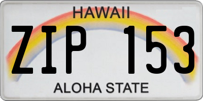 HI license plate ZIP153