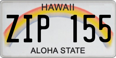 HI license plate ZIP155